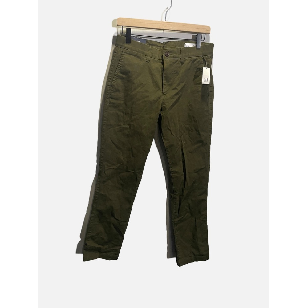 Gap Straight Chino‎ Pants Womens 28x30 Olive Green Regenerative Cotton Casual